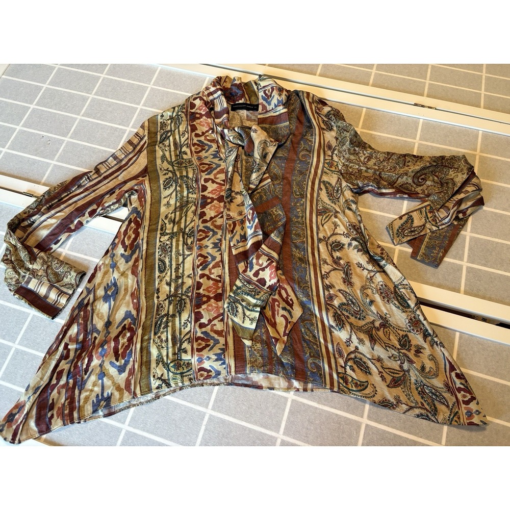 Purification Garcia Slouchy Oversized XS Abstract Long Sleeve Asymmetrical Shirt